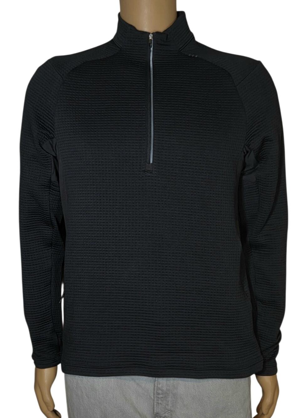 Lululemon MENS Waffle-Knit Half Zip Black (Medium* No tag, see measurements)